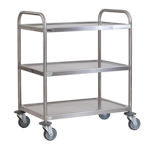 Stainless Steel 3 Tier Trolley Small - Bedford Shelving Ltd