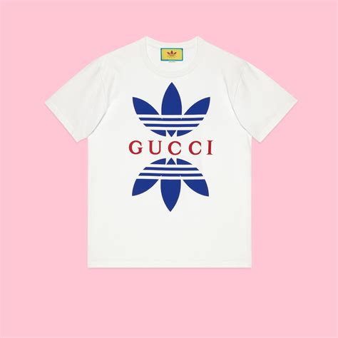 Camiseta adidas x Gucci de punto de algodón en blanco | GUCCI® ES