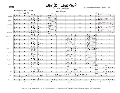 Why Do I Love You? (arr. Bob Latchaw) Sheet Music | Show Boat | Jazz ...