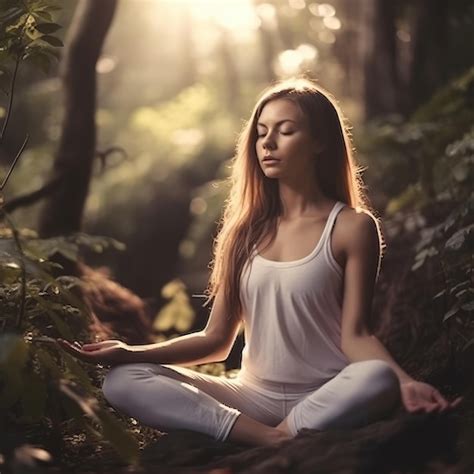 Premium Photo | Meditation beautiful girl meditating in nature