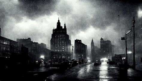 Premium Photo | Rainy cityscape dark mood generative ai generative ai