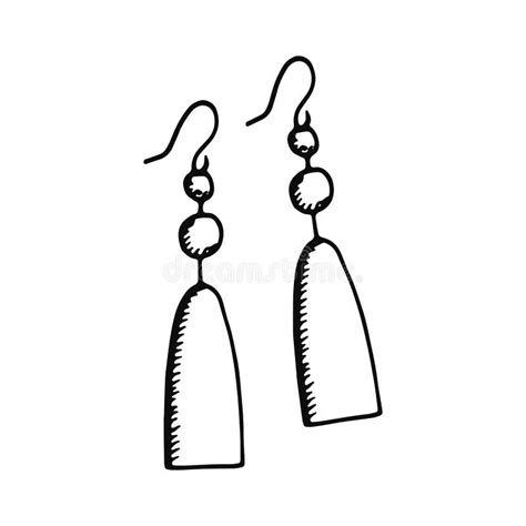 Female Earrings Jewelry Costume Decoration Sketch Icon. Isolated Stock ...