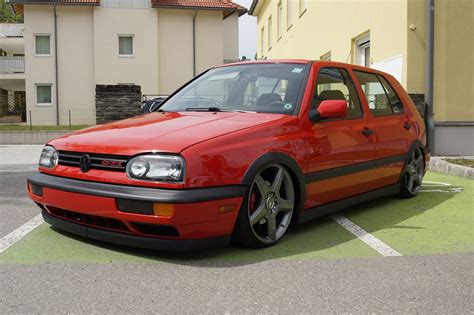 #Volkswagen #Golf #GTI #MK3 #Modified #Stance #Slammed #Red | Golf mk3 ...