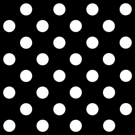 White Polka Dots on Black Background - Free Clip Art