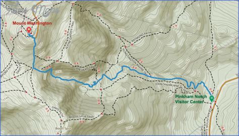 Mt Washington Hiking Trails Map - ToursMaps.com