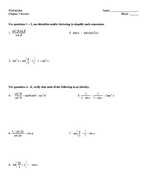 Precalculus Worksheets with Answers PDF: Complete with ease | airSlate ...