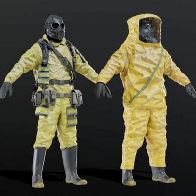 HAZMAT NBC Suit Rigged - 3D Model by Albin