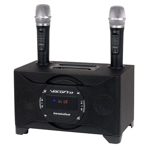 VocoPro KARAOKEDUAL All-In-One Karaoke Boom Box with Wireless Mics in ...