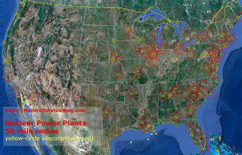 US Nuclear Power Plants Fallout Map - Locations & Live Time Wind Flow