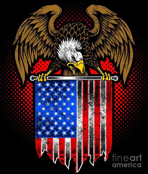 Patriotic USA Flag 4th of July Eagle Digital Art by Festivalshirt