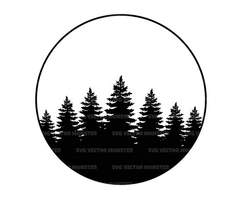 Forest Svg Circle Monogram Svg Trees Svg Woods Svg. Vector - Etsy UK