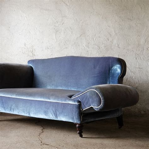 Victorian Sofa With Original Blue Velvet Upholstery — Vintage and ...