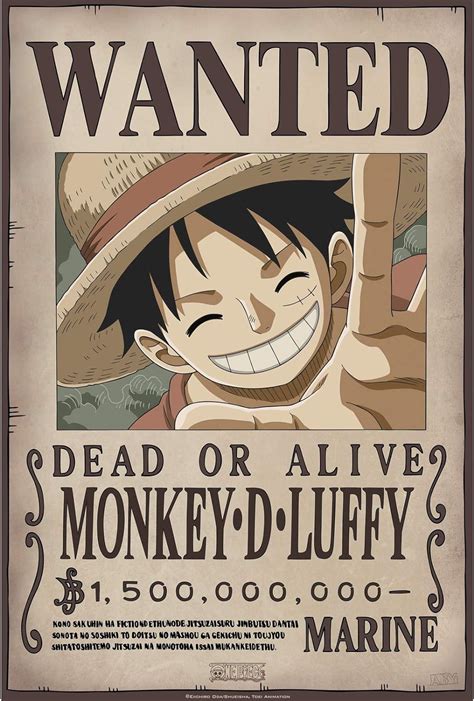 ABYstyle - One Piece - Poster - Wanted Luffy New 2 (52 x 38) : Amazon ...