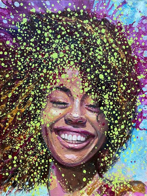 Happy Black Woman Art