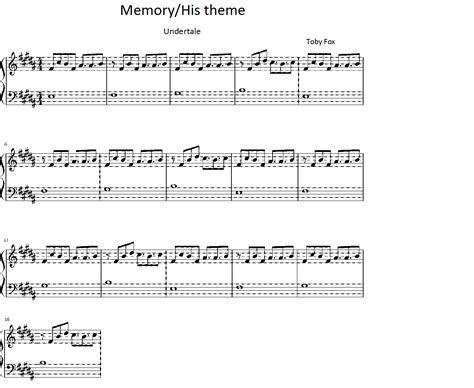 undertale memory/his theme piano sheet