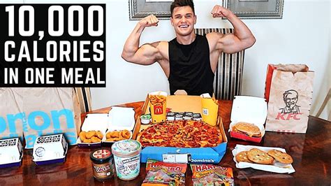 10,000 Calorie Challenge IN ONE HOUR | Epic Cheat Day | Man Vs Food ...