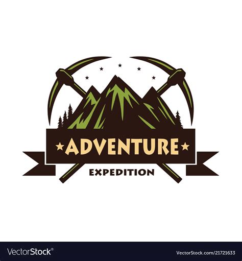 Mountain climbing adventure logo Royalty Free Vector Image