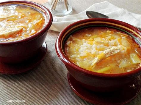 Sopa de arroz con pollo | Caceroladas