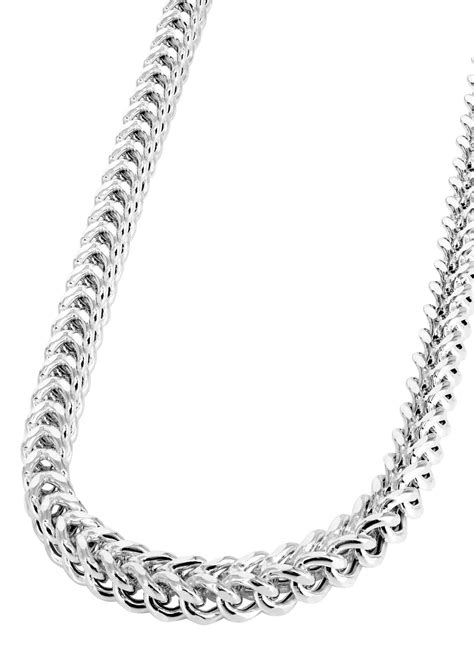 14K White Gold Chain - Hollow White Franco Chain – FrostNYC