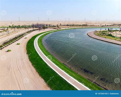 Heart Shape Love Lake in Dubai Desert Aerial View Stock Image - Image ...