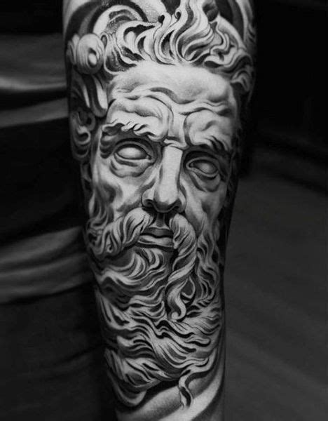 Graphic Greek God Zeus Tattoo On Arms For Men Zeus Tattoo, Poseidon ...