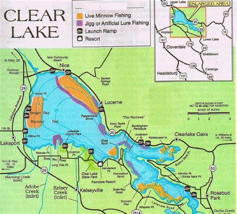 2018 Clear Lake Fishing Map, Fishing Report, and where to fish Clear Lake