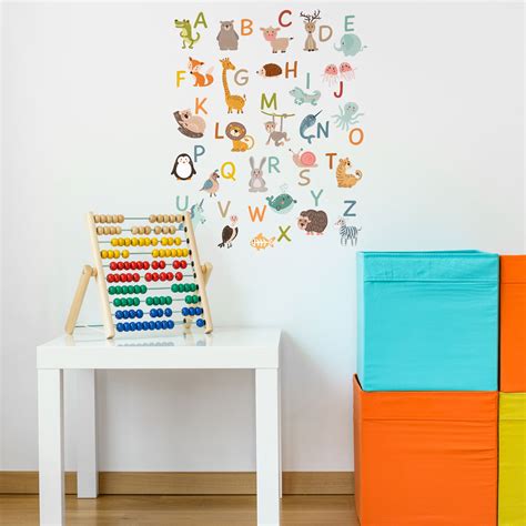 Animal alphabet wall sticker | Alphabet wall stickers | Stickerscape | UK