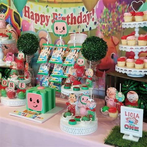 Cocomelon dessert table decorations | 2nd birthday party for girl ...