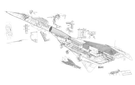 North American XB-70 Valkyrie Cutaway Drawing in High quality