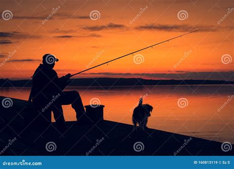 Fishing. Sunset Silhouettes Royalty-Free Stock Photo | CartoonDealer ...