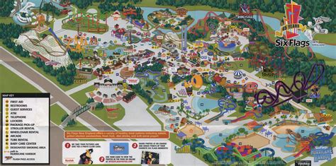 Theme Park Brochures Six Flags New England Map 2007 | ThemeParkBrochure.net