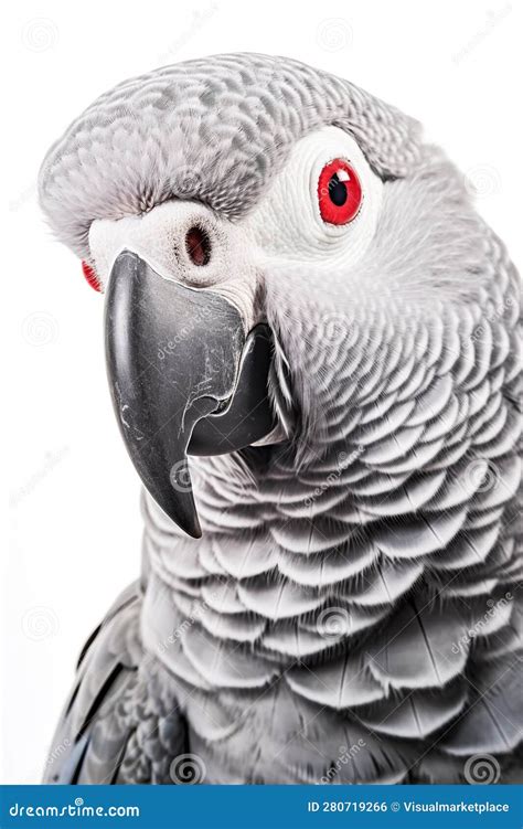 African Grey Parrot Talking Stock Illustration - Illustration of white ...