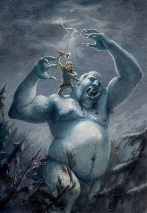 Jotunn- Norse myth: a race of "frost giants" that inhabit the realm ...