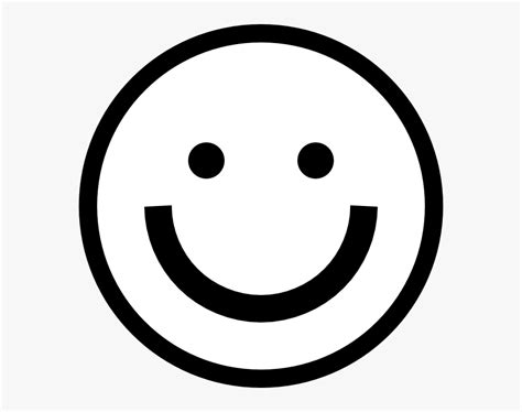 Black And White Smiley - Happy Emoji Black And White, HD Png Download ...