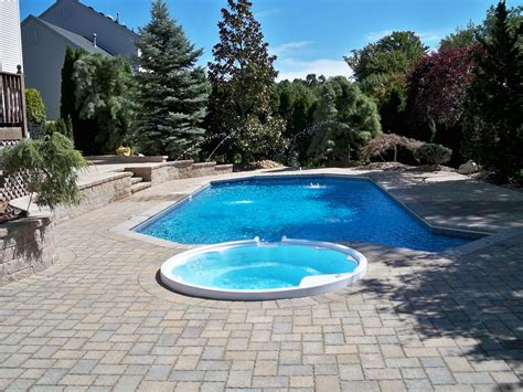 Inground Swimming Pool with Hot Tub Renovation. Swimming Pools Inground ...