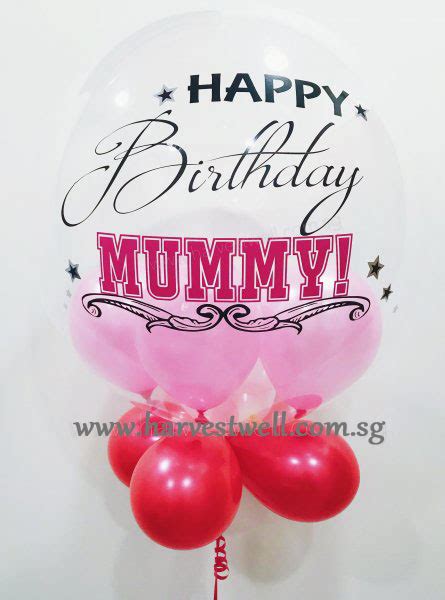 Customised Happy Birthday Mummy Bubble Balloon : Helium Balloons ...