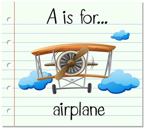 Free Vector | Flashcard letter A is for airplane