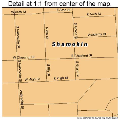 Shamokin Pennsylvania Street Map 4269600