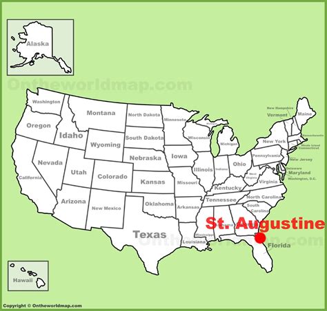 St. Augustine location on the U.S. Map