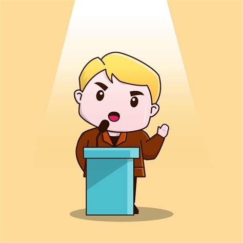 Businessman Leader Politician Motivation Speech Podium Character ...