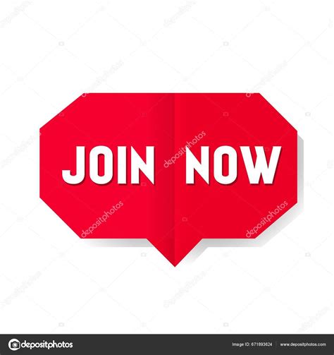 Join Now Banner Label Vector Illustration Red Label Design Stock Vector ...