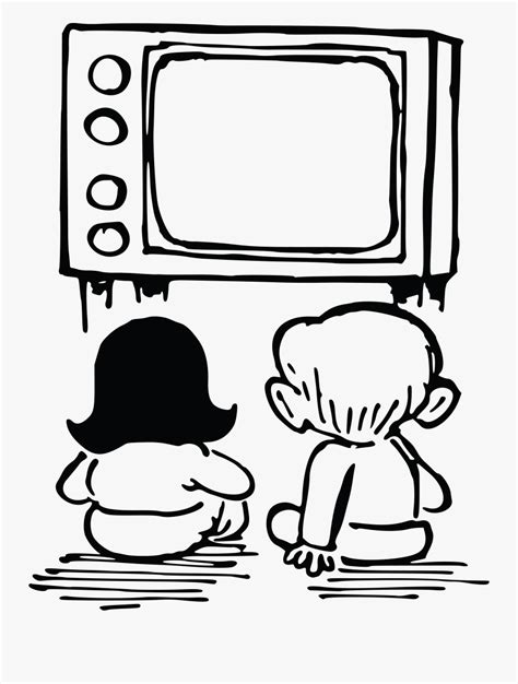 Transparent Television Clipart - Watching Tv Clipart Black And White ...