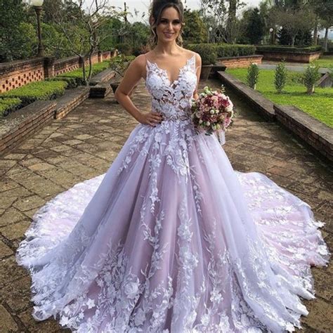 US $350.00 | New Arrival 2020 Garden Lavender Wedding Dresses Lace ...