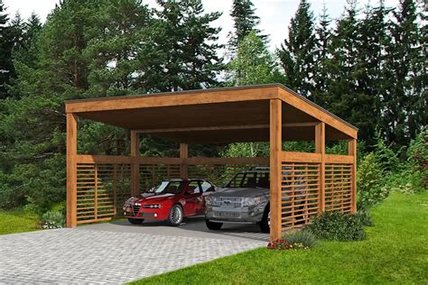 Contemporary 2-Car Carport - 440 Sq Ft - 68746VR | Architectural ...