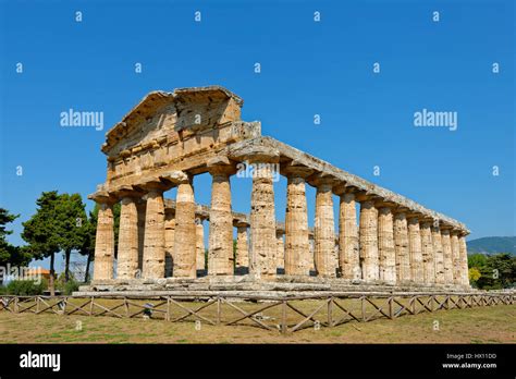 Italy, Paestum, Temple of Athena Stock Photo - Alamy