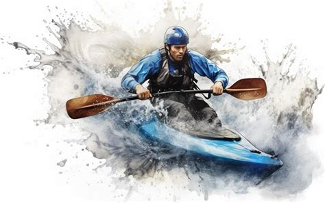 Premium AI Image | Kayaker Navigating Turbulent Waters