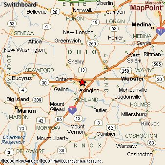 Mansfield, Ohio Area Map & More