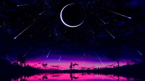 1920x1080 Resolution Cool Anime Starry Night Illustration 1080P Laptop ...