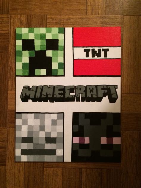 Minecraft Canvas | Creative oil painting, Cute canvas paintings, Canvas ...