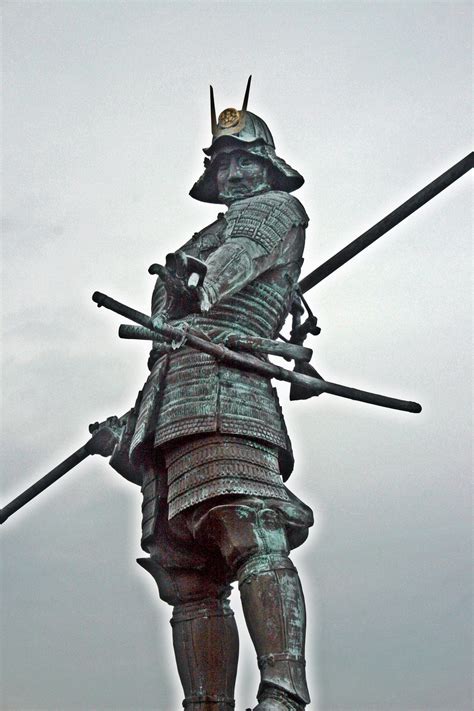 Statue of Chosokabe Motochika at Wakamiya Hachimangu Shrine in Kochi ...